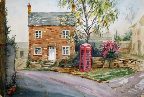 Red phone box lower heyford - red,