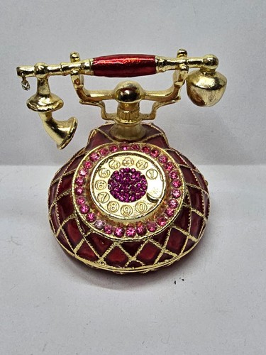 Red crystal studded - crystal-studded, enamel