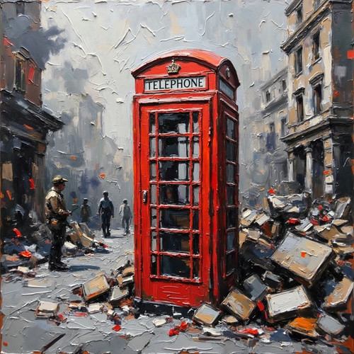 Framed art print red - print, london