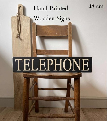 Telephone sign vintage wooden - telephone,