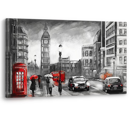 Red telephone box cab - cab, painting