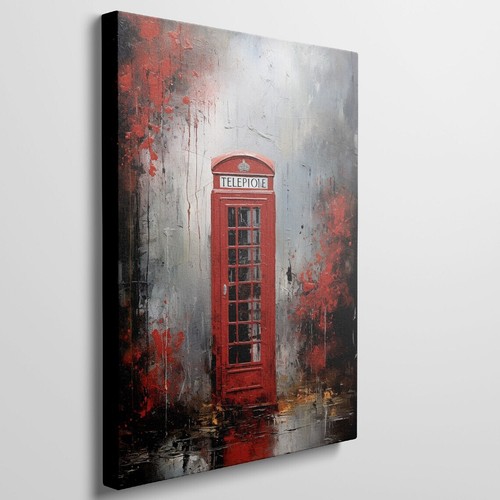 Painting iconic red telephone - painting,
