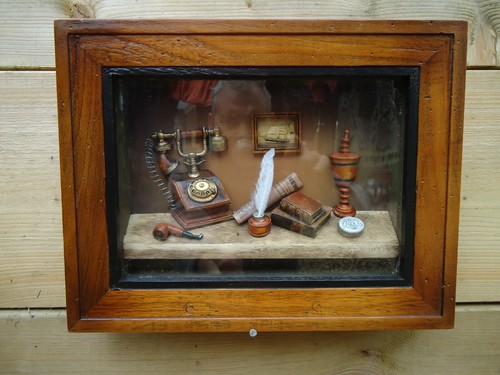 Telephone picture box has - telephone, 3d